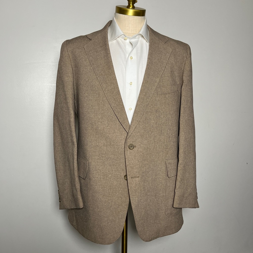 Levi's Action‎ Suit Blazer Mens 42 Brown Solid Vintage Sta-Prest 2-Button Jacket